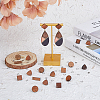 DICOSMETIC 20 Pairs 4 Style Flat Round & Rhombus & Triangle & Rectangle Wood Stud Earring Findings DIY-DC0002-86-5