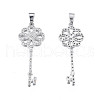 Brass Micro Pave Clear Cubic Zirconia Pendants KK-N227-101P-1