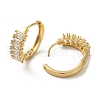 Brass Micro Pave Cubic Zirconia Hoop Earrings EJEW-C073-06B-G-2