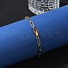PVD Vacuum Plating 304 Stainless Steel Paperclip Chain Bracelets X-BJEW-I295-15G-4