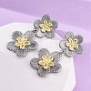 Flower Brass Dangle Stud Earrings EJEW-H158-11GP-3