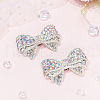 MAYJOYDIY US 2Pcs Bowknot Rhinestone Iron Shoe Decorations AJEW-MA0001-03-4