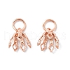 Flower Rack Plating Brass Filigree Bead Cap Bails KK-L102-27RG-1