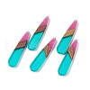 Transparent Resin & Walnut Wood Big Pendants RESI-M027-05B-3
