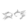 Rack Plating Brass Spike Hoop Earrings for Women EJEW-D059-19P-2