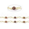 Brass & Natural Tiger Eye Handmade Beaded Chain CHC-D029-15G-11-2