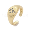 Brass Micro Pave Cubic Zirconia Adjustable Cuff Rings for Women RJEW-C129-06G-4