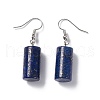 Natural Lapis Lazuli Cylindrical Dangle Earrings EJEW-D188-01P-03-2