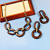 Alloy with Acrylic Oval Link Chain Pendant Necklace & Stud Dangle Earring Sets FS-WGB1D27-01-1