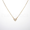 Golden Stainless Steel Heart Pendant Necklace for Women WZ0134-2-1