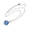 Brass Micro Pave Clear Cubic Zirconia with Enamel Pendant Necklaces NJEW-Z088-03P-01-2