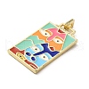 Brass Micro Pave Cubic Zirconia Pendant with Enamel KK-H458-02G-A03-2