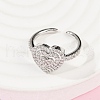 Brass Micro Pave Cubic Zirconia Cuff Rings for Women RJEW-F182-05P-2