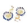 Vintage Natural Lapis Lazuli Ear Studs EJEW-JE05807-04-5