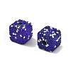 Cube Shape Polymer Clay Rhinestone Beads CLAY-NH0001-08-3