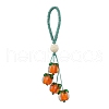 Autumn Theme Handmade Lampwork  & Synthetic Coral Mobile Straps HJEW-JM02722-1