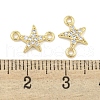 Brass Micro Pave Clear Cubic Zirconia Connector Charms KK-Q820-42G-3