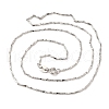 Anti-Tarnish Rhodium Plated 925 Sterling Silver Chain Necklaces STER-F039-12P-4