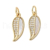 Brass Micro Pave Cubic Zirconia Pendants KK-U070-14B-G-1