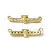 Rack Plating Brass Micro Pave Clear Cubic Zirconia Connector Charms KK-C007-37G-T-2