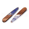 Transparent Resin & Walnut Wood Pendants RESI-ZX017-44-2