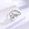 Fashionable Brass Cubic Zirconia Cuff Rings FS-WGAF8F3-01-2