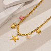 Ocean Elegant Stainless Steel Starfish Shell Shape Pendant Necklaces for Women WB2841-4