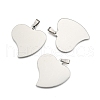 Non-Tarnish 201 Stainless Steel Heart Stamping Blank Tag Pendants STAS-S030-13-2