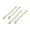 Ion Plating(IP) 316 Surgical Stainless Steel Curb Chain Extender with Natural  Amazonite Round Charm STAS-A097-01G-02-1
