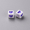 White Opaque Acrylic Beads MACR-T038-12E-2