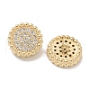 Rack Plating Brass Micro Pave Clear Cubic Zirconia Buttons KK-K283-18G-2