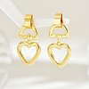 Chic Brass Heart Dangle Stud Earrings CF6186-2