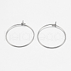 316 Surgical Stainless Steel Hoop Earrings Findings STAS-I097-050C-2