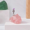 Nuggets Natural Rose Quartz & Brass Miner Model Mineral Specimen Display Decoration PW-WG22110-02-1