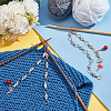 Glass & Acrylic Beaded Knitting Row Counter Chains HJEW-AB00549-5