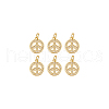 BENECREAT Brass Micro Pave Clear Cubic Zirconia Pendants KK-BC0013-89-7