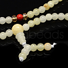 4-Loop Wrap Buddha Meditation Yellow Jade Beaded Bracelets BJEW-R040-6mm-10-2
