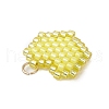 Seed Beads Beaded Charms PALLOY-MZ00359-05-4