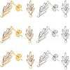  6 Pairs 2 Colors Brass Micro Pave Cubic Zirconia Stud Earring Findings with Loops KK-NB0002-51-1