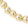 3Pcs Electroplate Non-magnetic Synthetic Hematite Round Beads Stretch Bracelets for Women BJEW-JB11943-5