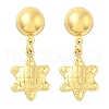 Flower 304 Stainless Steel Dangle Stud Earrings EJEW-A125-49G-4