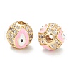 Brass Micro Pave Cubic Zirconia Beads ZIRC-A019-16G-A01-2