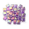 UV Plating Transparent Acrylic European Beads OACR-F004-10A-1