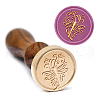 Brass Wax Seal Stamp with Handle AJEW-WH0184-1112-5
