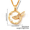 Brass Crystal Rhinestone Dragonfly Ring Pendant Necklaces NI8303-1-2
