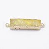 Electroplated Natural Druzy Agate Links/Connectors G-G656-02C-2