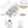 Fingerinspire 250Pcs Flat Back Imitation Taiwan Faceted Teardrop Acrylic Rhinestone Cabochons GACR-FG0001-06-2