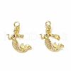 Brass Micro Pave Cubic Zirconia Pendants KK-E068-VB300-2