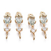 Brass Micro Pave Cubic Zirconia Links Connectors X-KK-R111-007-A06-1