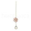 Glass Flower Hanging Suncatchers HJEW-P018-F05-1